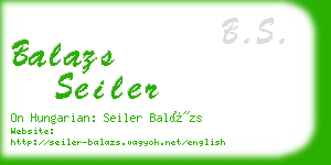 balazs seiler business card